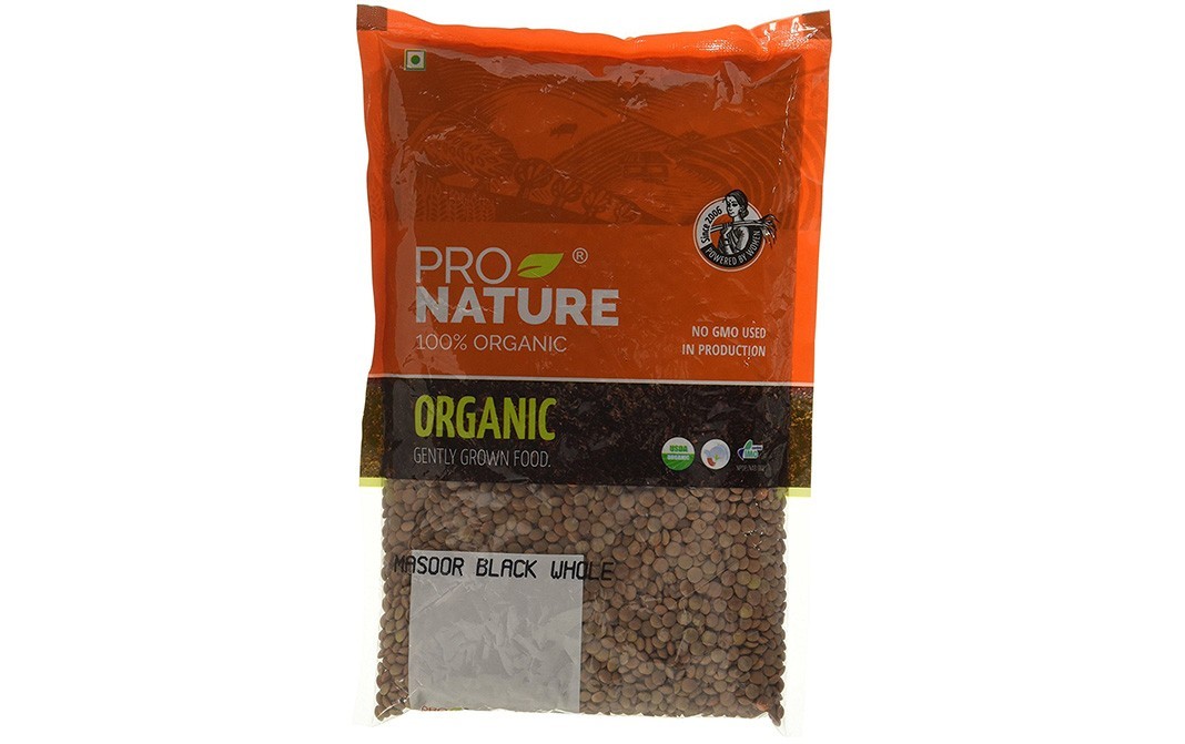 Pro Nature Organic Masoor Black Whole    Pack  500 grams